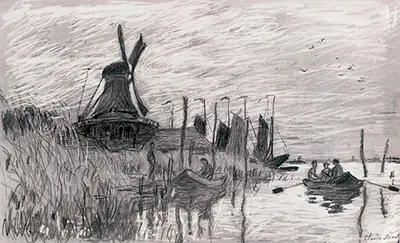 Windmill at Zaandam Claude Monet
